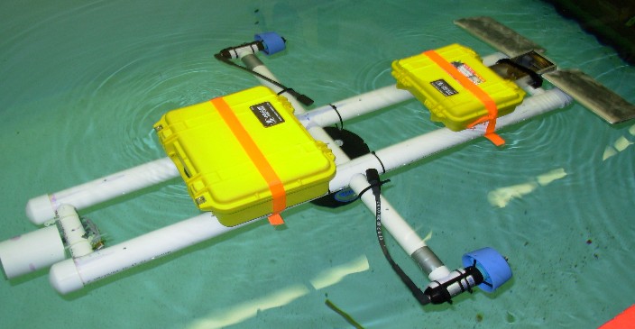 AUV mockup in tow tank