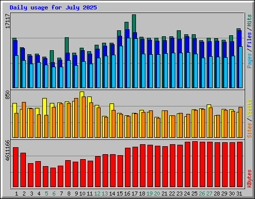 Daily usage for July 2025
