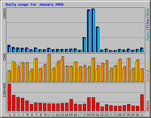 Daily usage for January 2026
