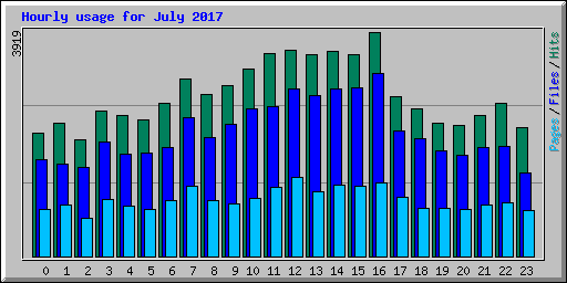 Hourly usage for July 2017